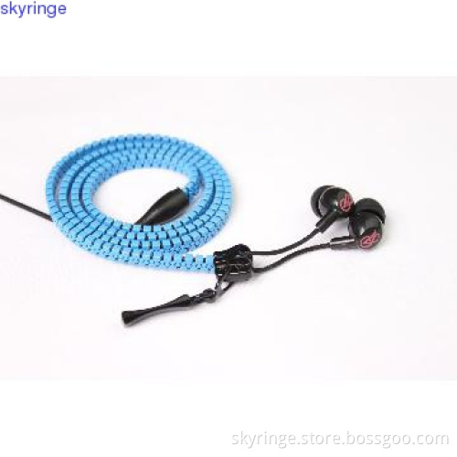 Colorful zipper earphones with perfect noise cancelling